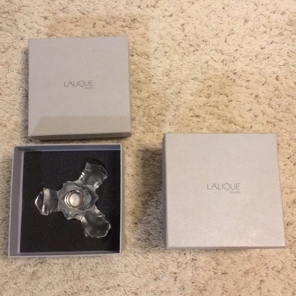 Lalique candle holders (2)